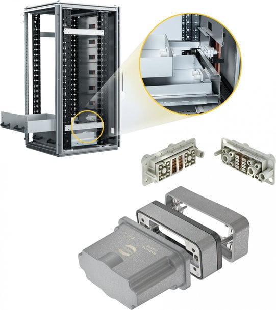 HARTING perfectionne son Han Docking Frame avec un dispositif de connexion à l’aveugle